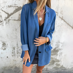 R&B | Damen Lange Jacke mit Knöpfen und Taschen