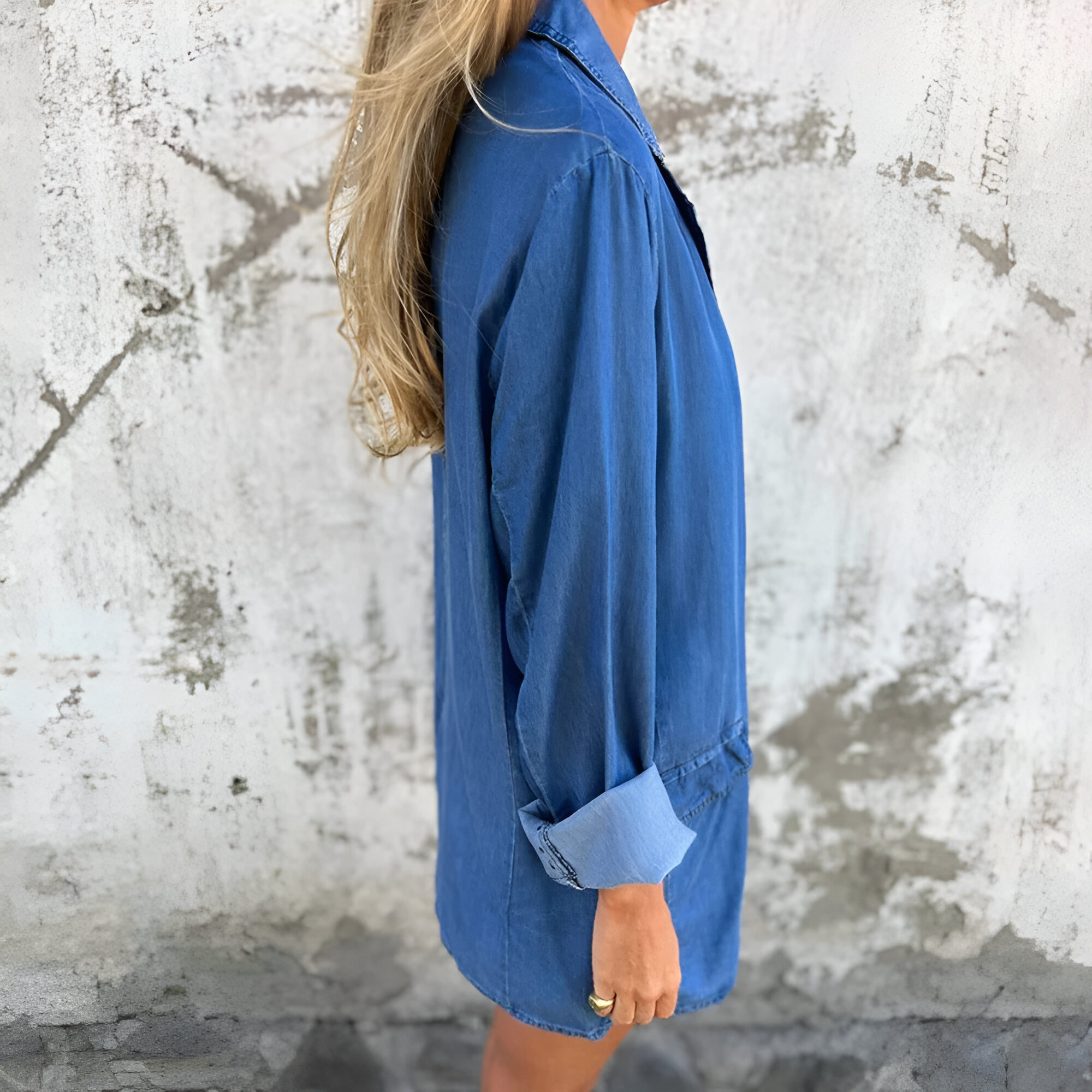 R&B | Damen Lange Jacke mit Knöpfen und Taschen