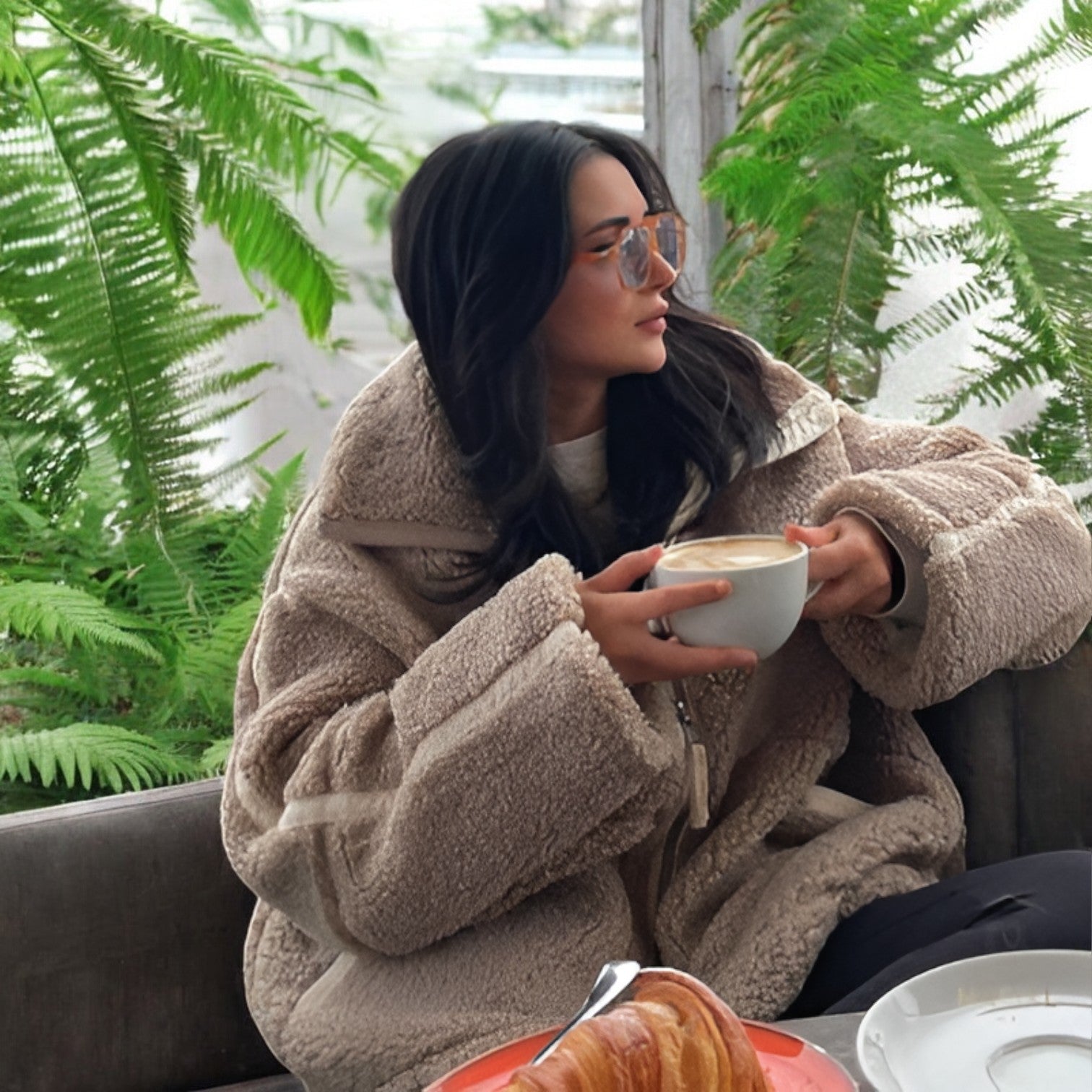 R&B | Oversized Fleecejacke mit Stehkragen