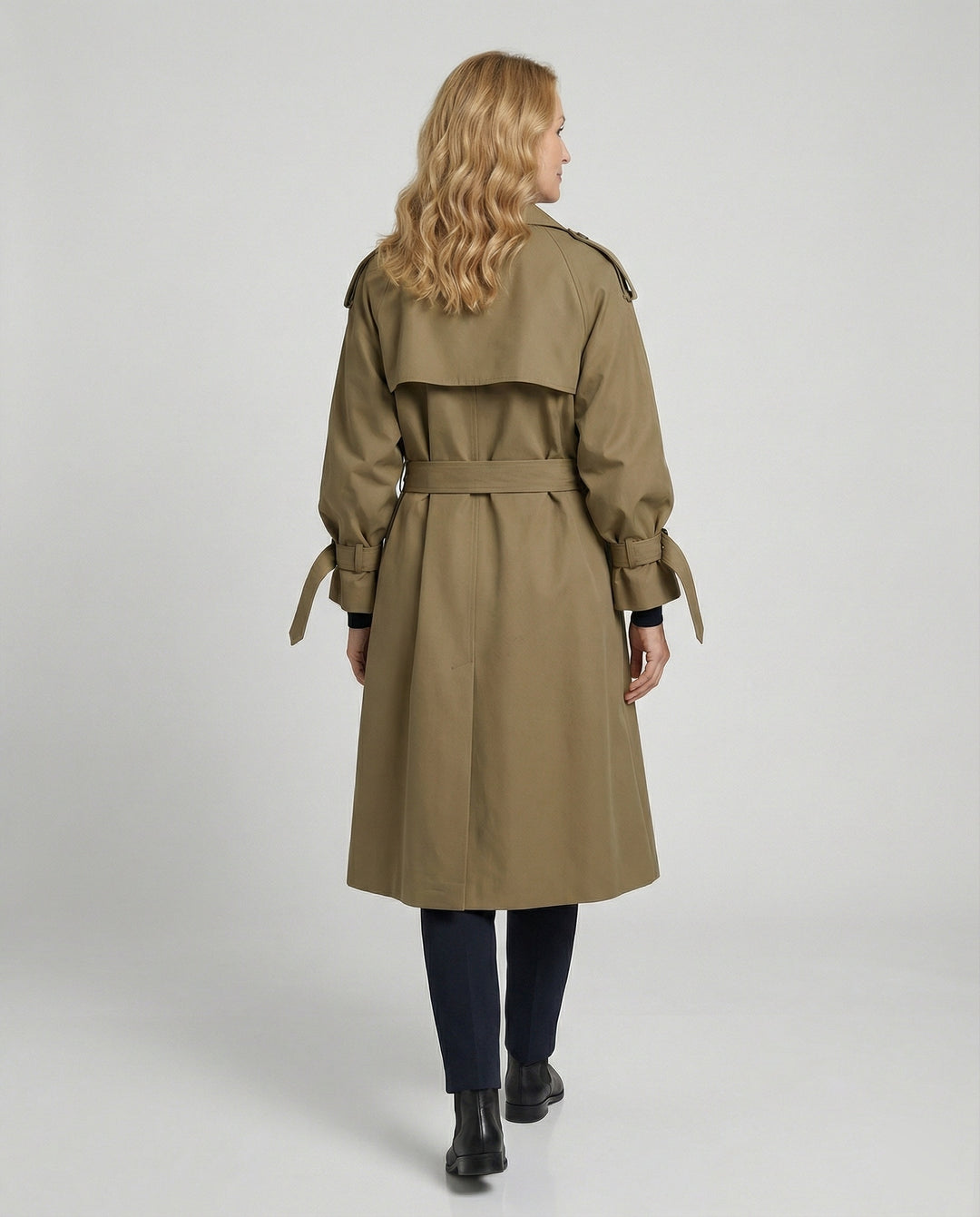 Eleganter Trenchcoat Damen Mittellang Design Mantel Frühling Herbst