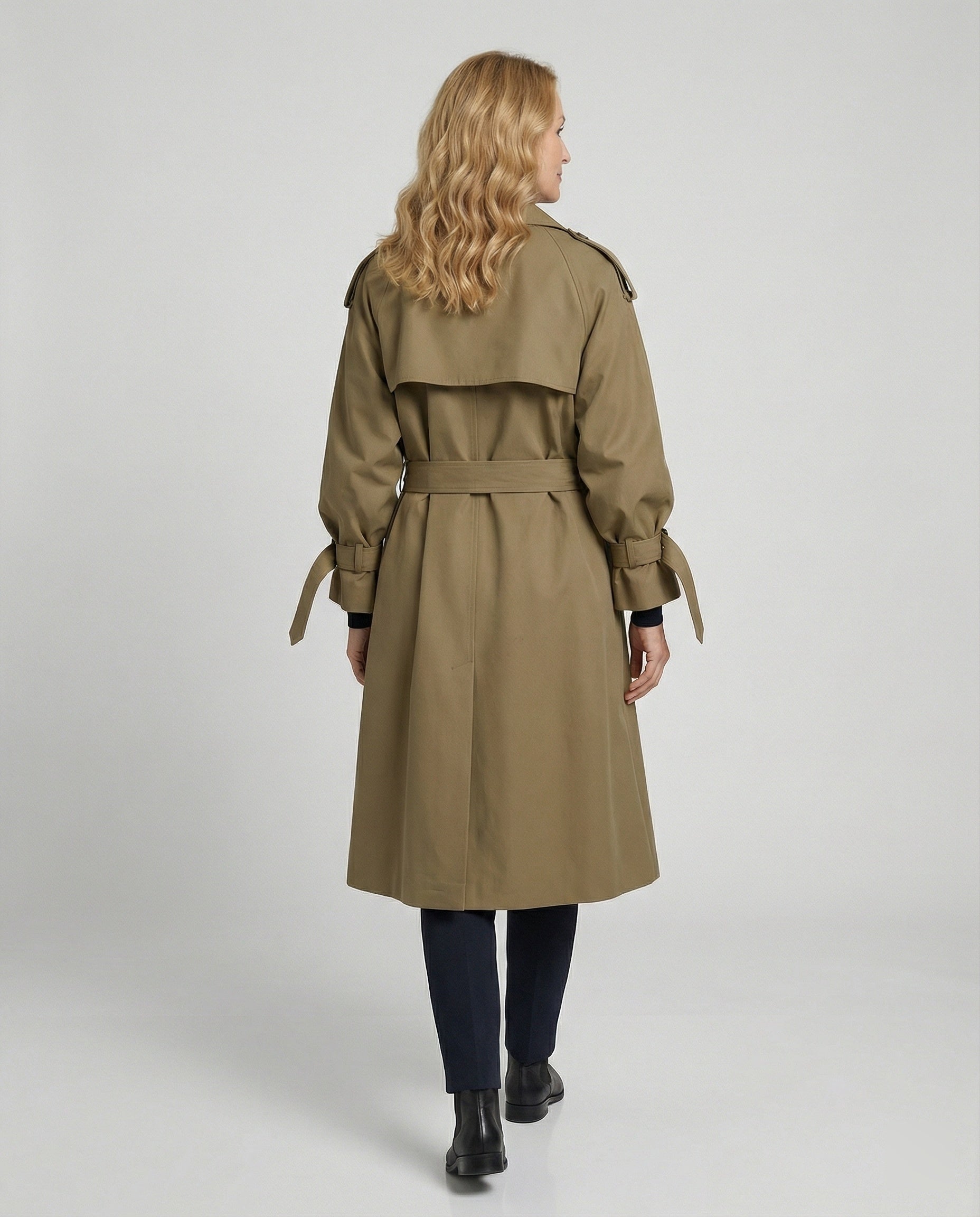 Eleganter Trenchcoat Damen Mittellang Design Mantel Frühling Herbst