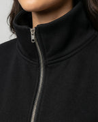 Eleganter Damen Strick Cardigan mit Doppelreißverschluss und hohem Kragen