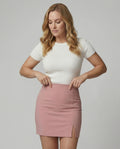 Eleganter High-Waist Minirock Sexy Schnitt mit Schlitz für Damen