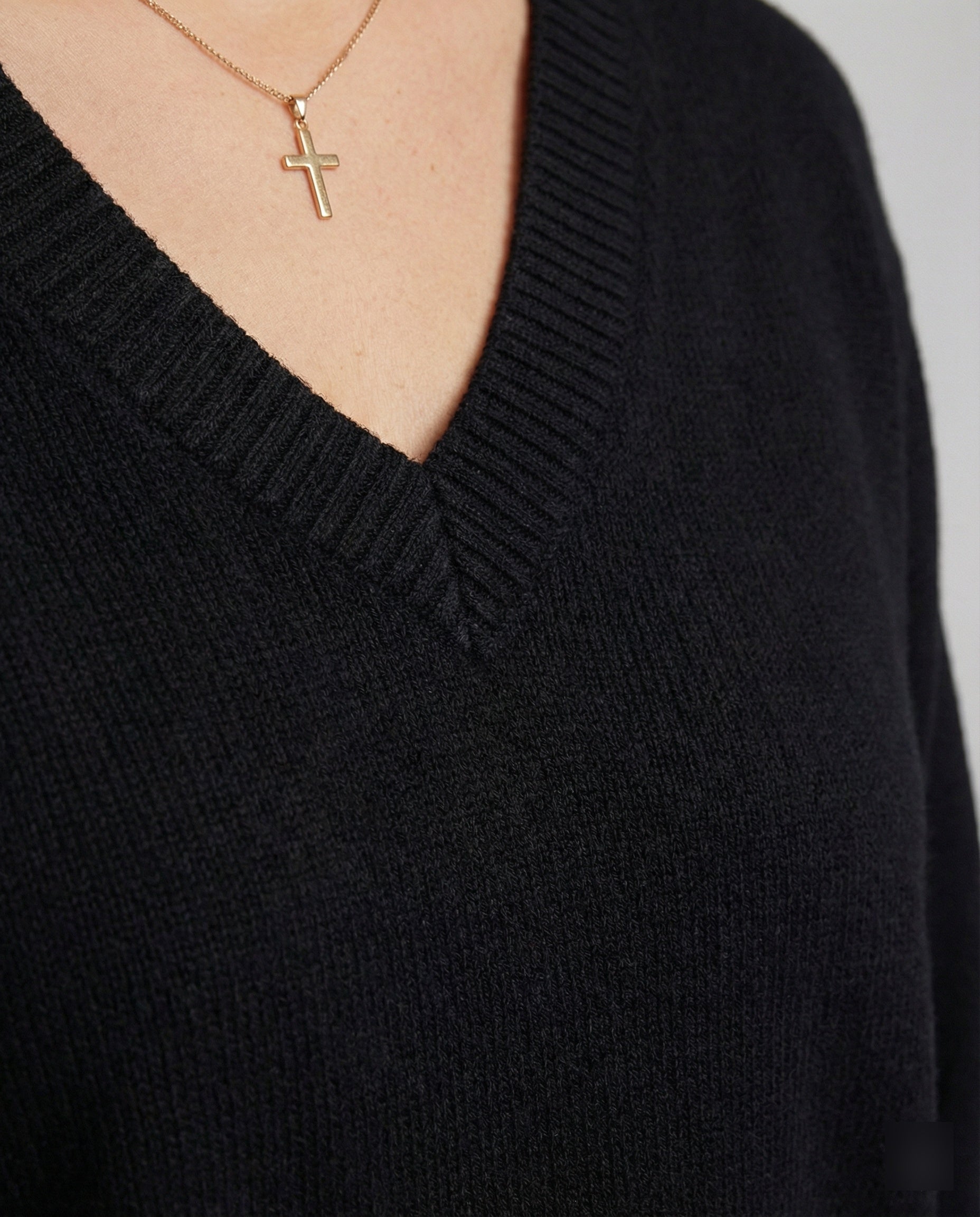 Eleganter V-Ausschnitt Strickpullover für Damen in lockerer Übergröße Passform
