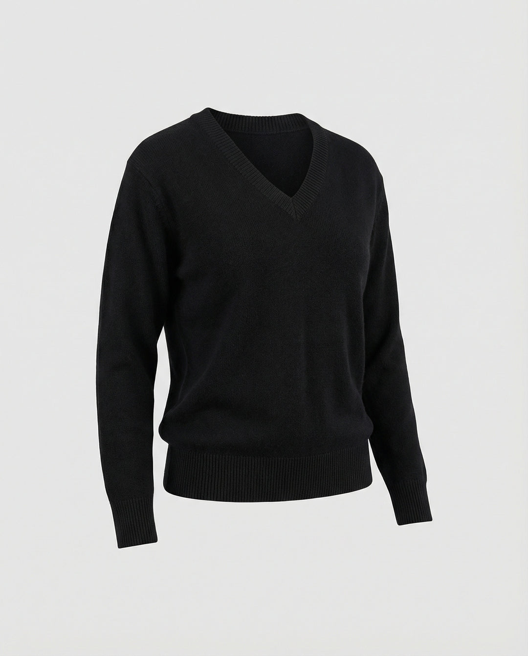 Eleganter V-Ausschnitt Strickpullover für Damen in lockerer Übergröße Passform