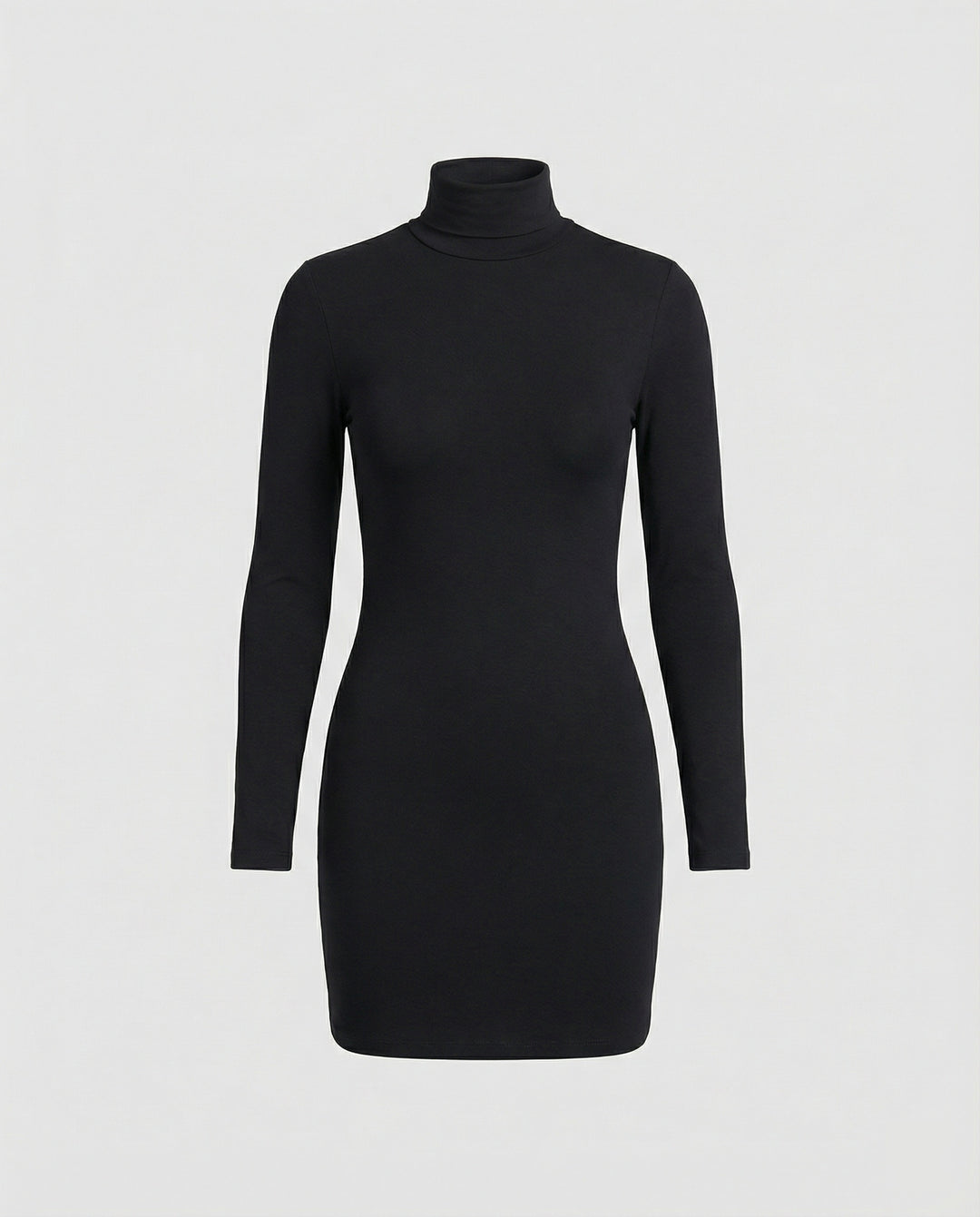 Elegantes Figurbetontes Langarmkleid mit Stehkragen für Herbst Nächte