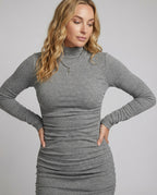 Elegantes High-Neck Kleid Slim-Fit Maxikleid