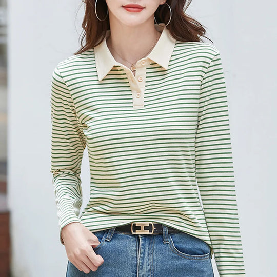 R&B | Langarm-Poloshirt Damen Aus Baumwolle