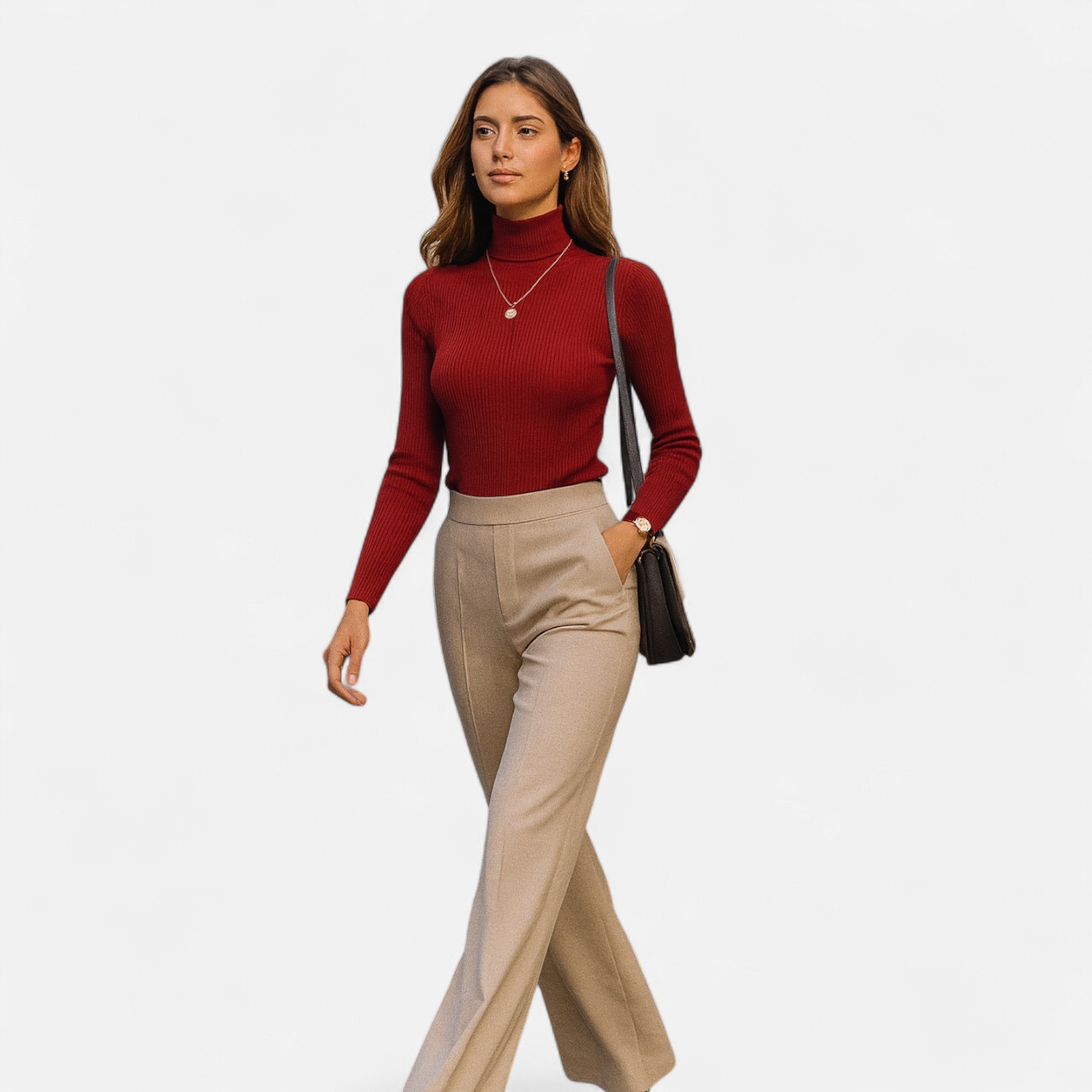 R&B | Rollkragenpullover Langarm Gerippt