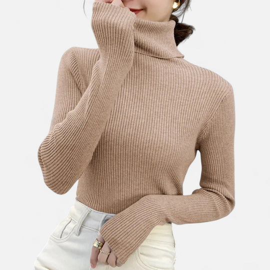 R&B | Rollkragenpullover Langarm Gerippt