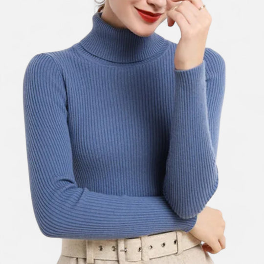 R&B | Rollkragenpullover Langarm Gerippt