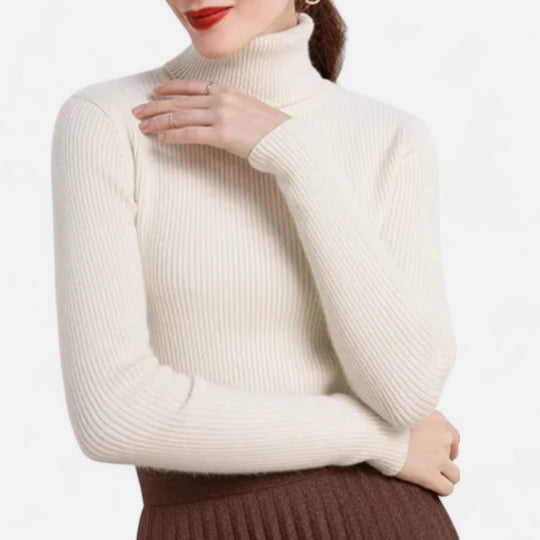 R&B | Rollkragenpullover Langarm Gerippt
