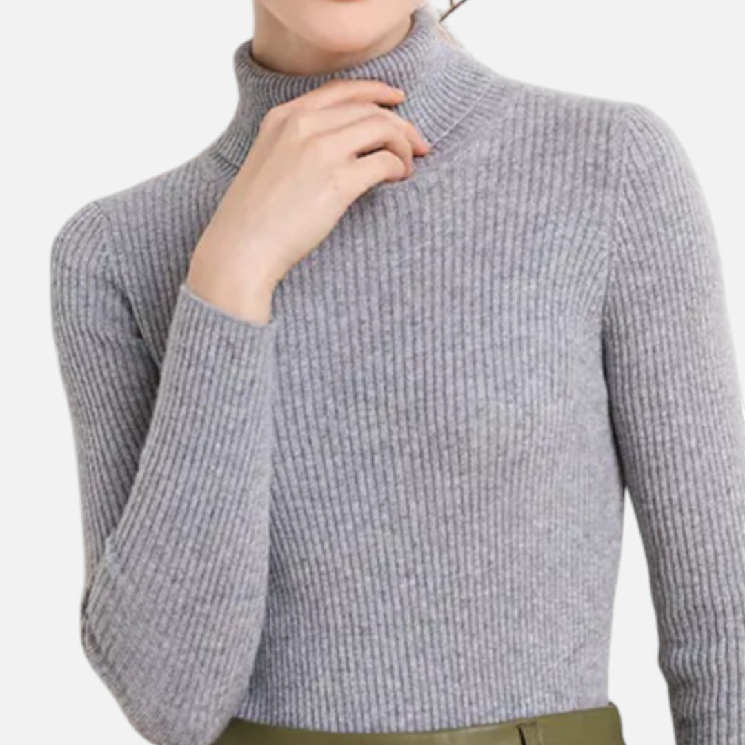 R&B | Rollkragenpullover Langarm Gerippt