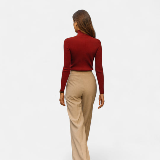 R&B | Rollkragenpullover Langarm Gerippt