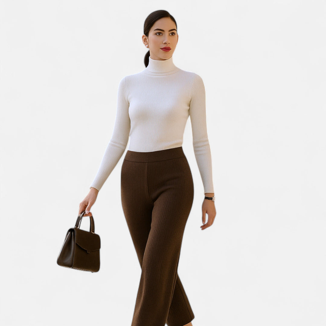 R&B | Rollkragenpullover Langarm Gerippt