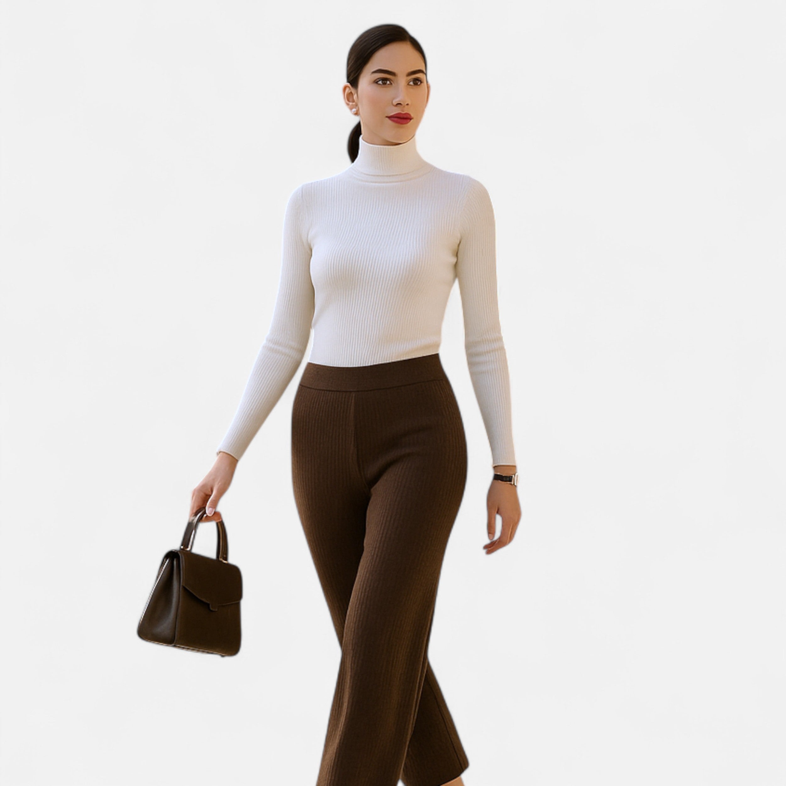 R&B | Rollkragenpullover Langarm Gerippt