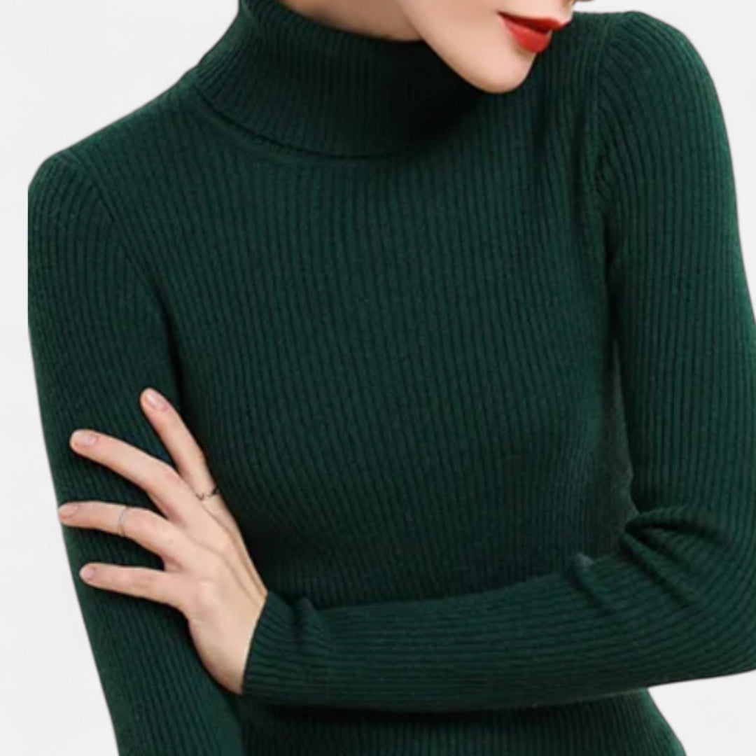 R&B | Rollkragenpullover Langarm Gerippt