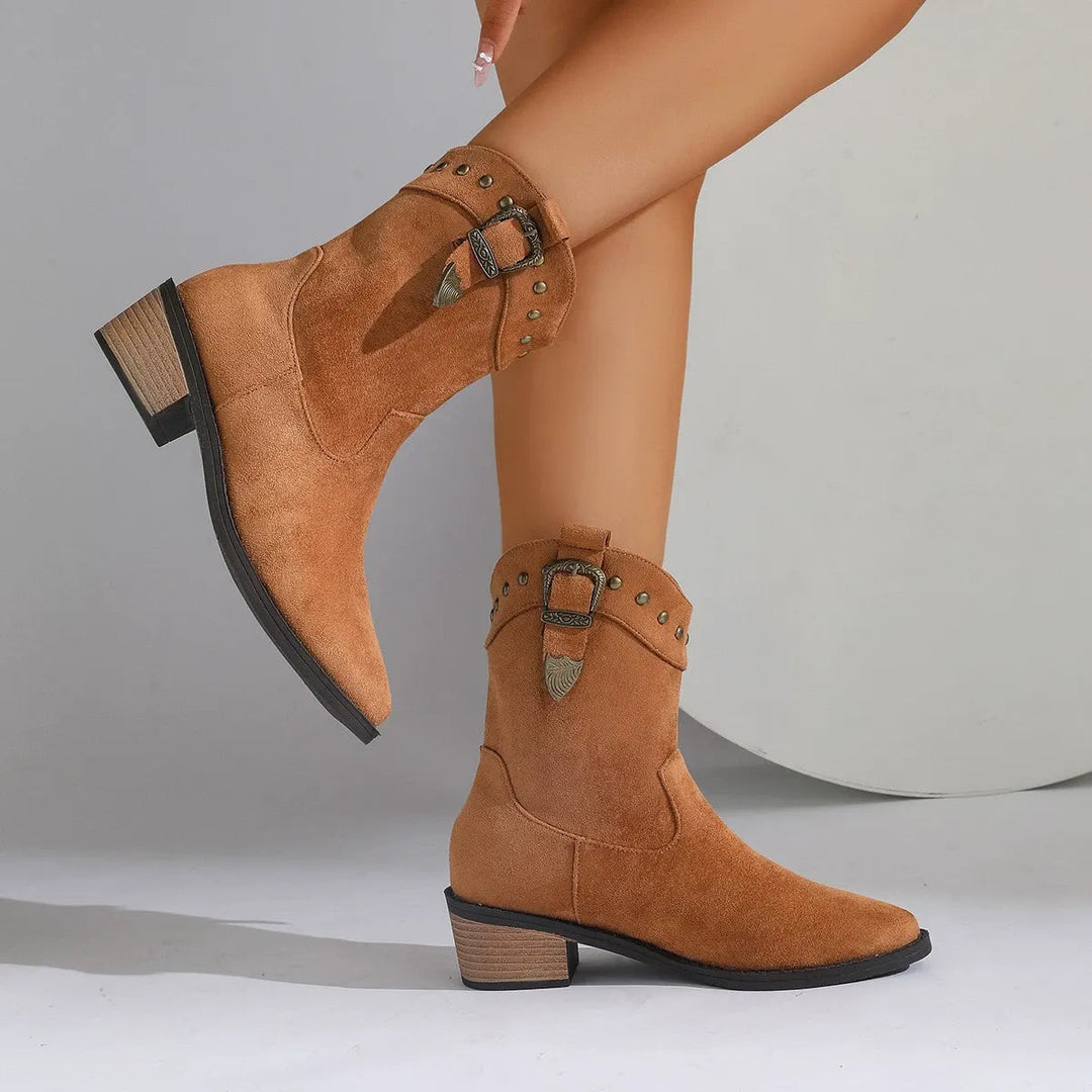R&B | Bestickte Mid-Tube-Stiefel für Frauen – Schickes & Stilvolles Design