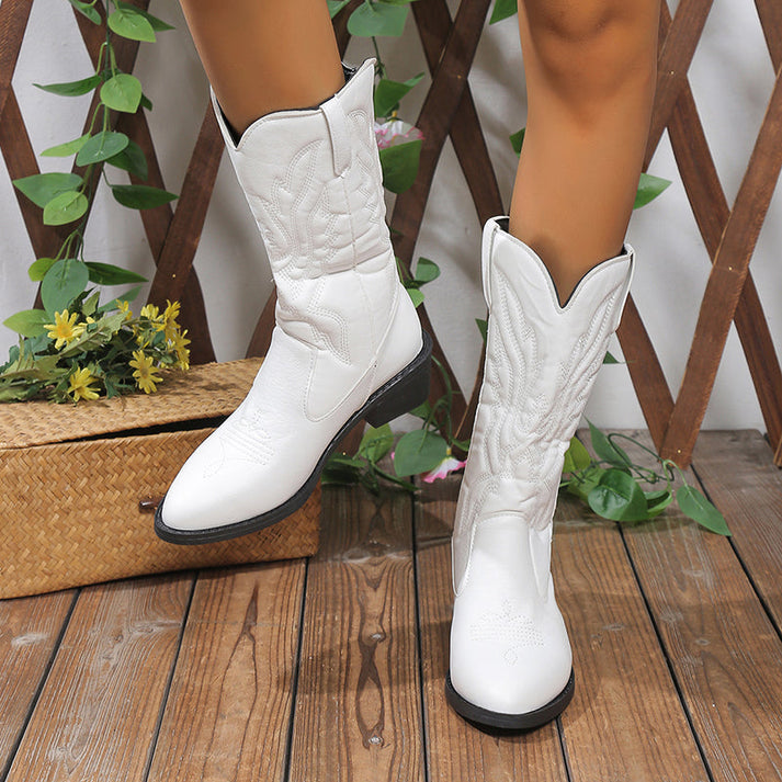 R&B | Weiße Cowboystiefel für Damen
