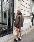 R&B | Premium Damen Lederjacke für eleganten Winterstil