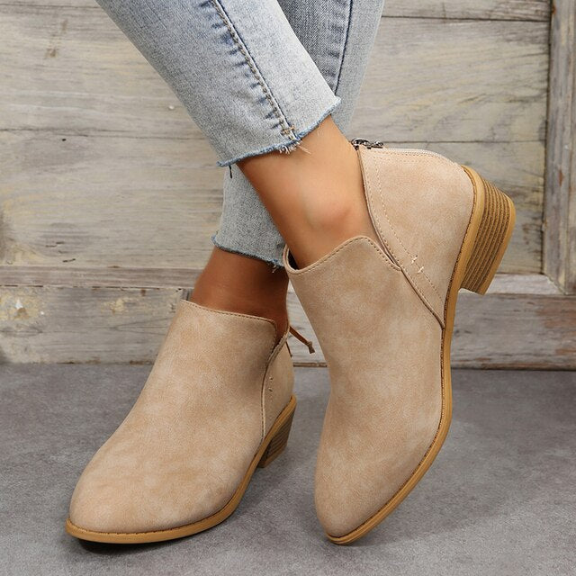Stiefeletten - Freizeit-Stiefeletten mit niedrigem Absatz für Damen R&B