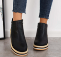 Stiefeletten | Keilabsatz | Reißverschluss | Plateausohlen | Damenstiefel R&B