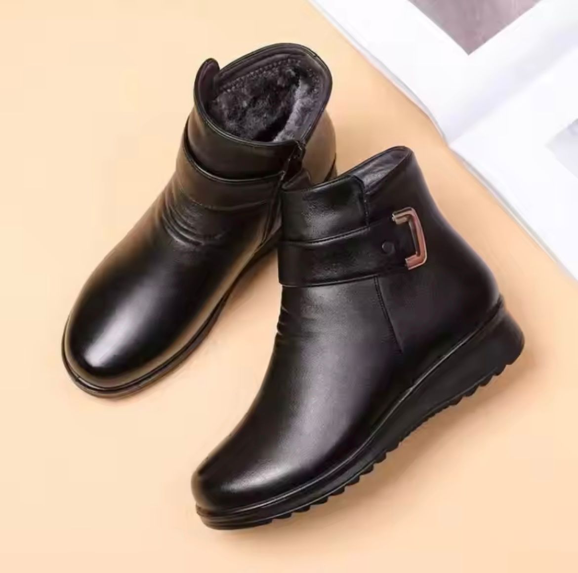 Stiefeletten - Warm - Mit Fell gefüttert - Winterstiefel - Damenstiefel R&B