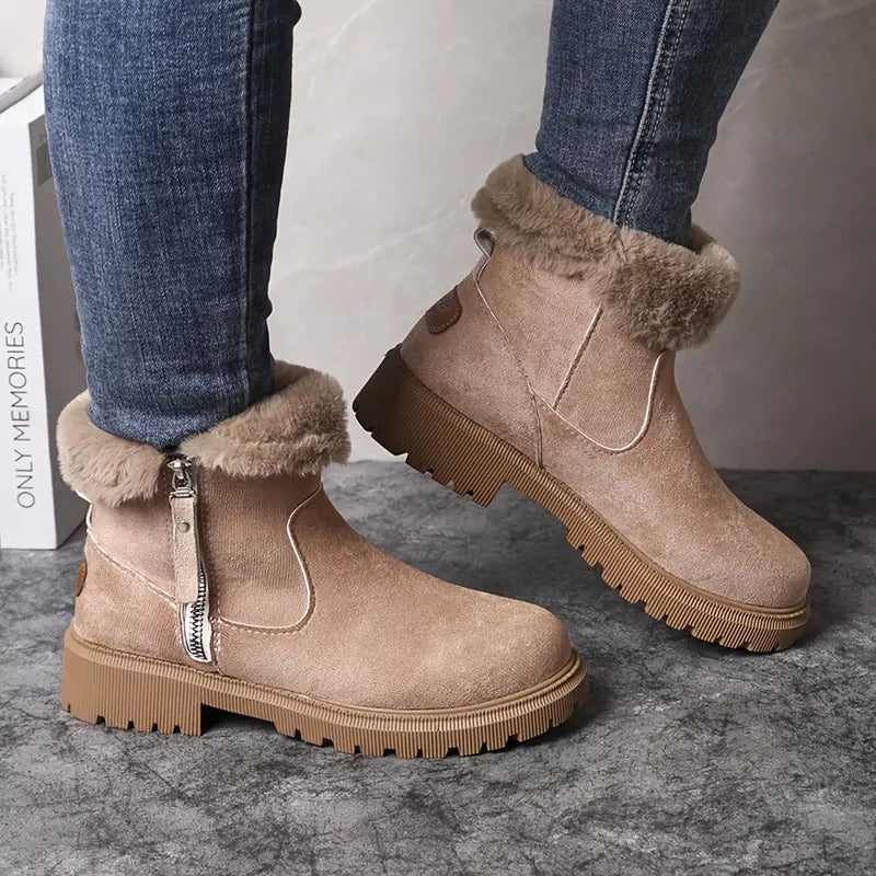 Stiefeletten - Rutschfeste Winterstiefel mit Futter aus Kunstfell für Damen R&B