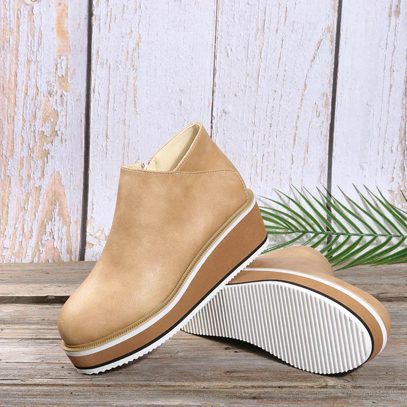 Stiefeletten | Reißverschluss | Plattform | Keilabsätze | Damenstiefel R&B