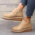 Stiefeletten | Reißverschluss | Plattform | Keilabsätze | Damenstiefel R&B