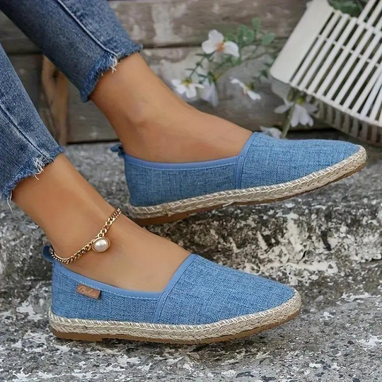 R&B Damen Espadrilles Slip-On Canvas Flach Sommer