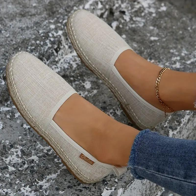 R&B Damen Espadrilles Slip-On Canvas Flach Sommer
