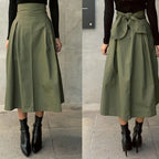 R&B | Hohe Taille Midi Rock mit Schleifendetail