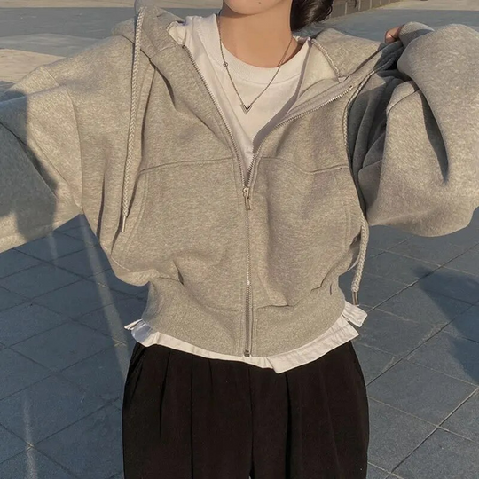 R&B | Übergröße Zipper-Hoodie Für Damen