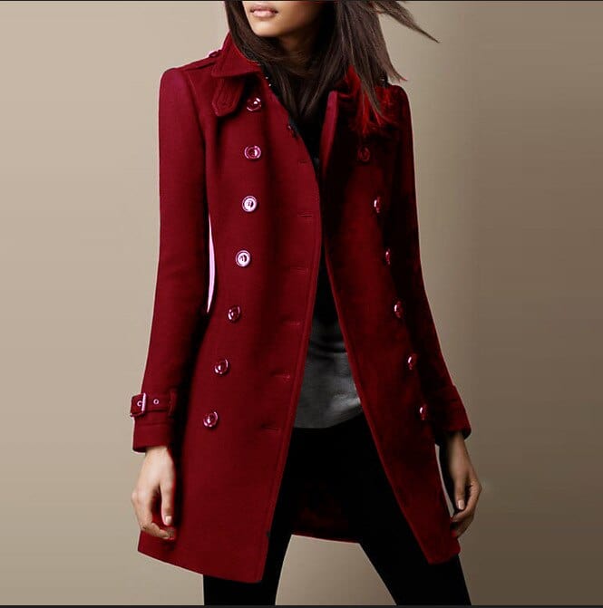 R&B | Damenmantel Jacke mit Stilvollen Doppelten Knopfreihe