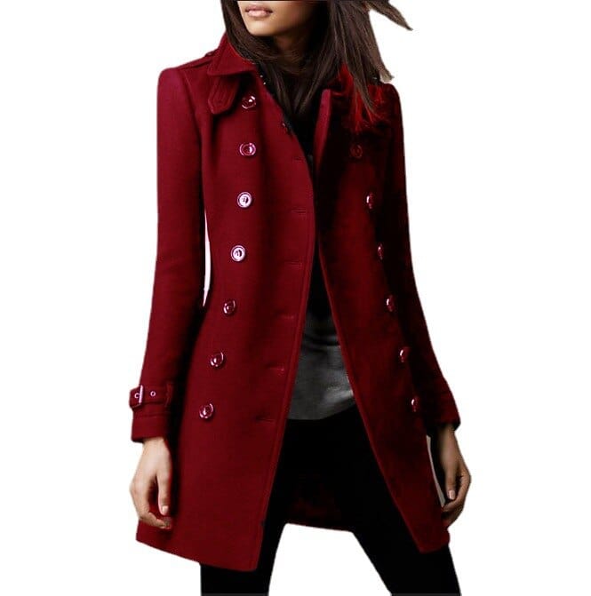 R&B | Damenmantel Jacke mit Stilvollen Doppelten Knopfreihe