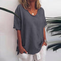 R&B | Damen Rundhals-Shirt Unifarben