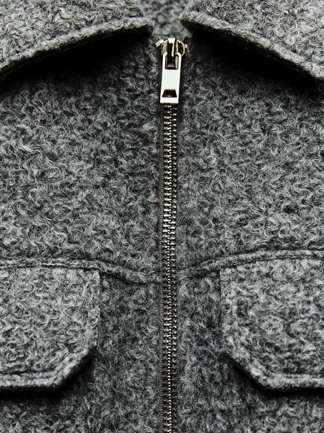 R&B | Stil Bouclé Graue Jacke