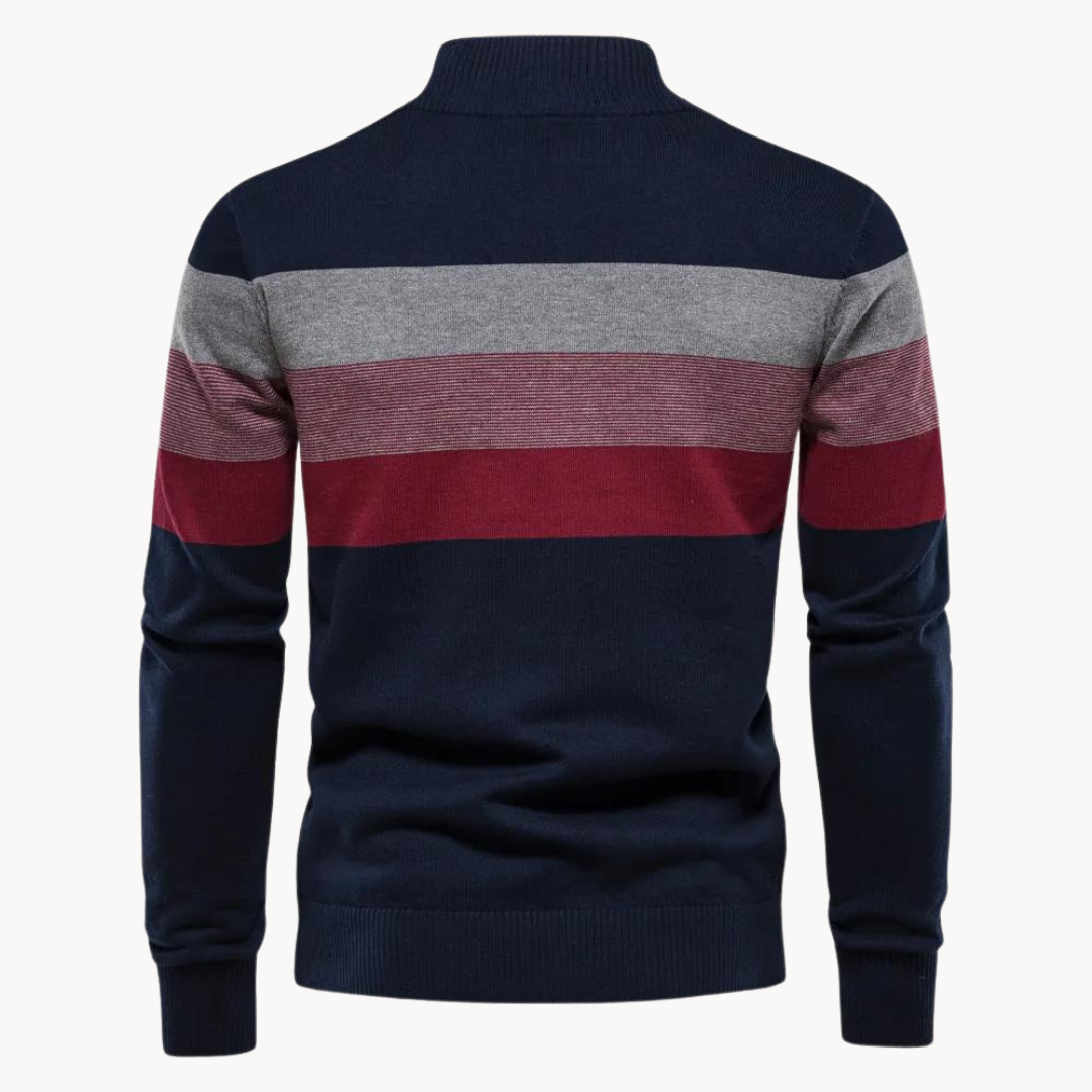 R&B | Strickpullover mit Viertelreißverschluss - Eleganter Feinstrick für Business & Freizeit