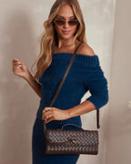 R&B | Kaffee Damen Handtasche mit Geflochtenem Design