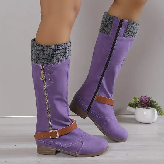 Einfarbige lange Stiefel für Damen R&B