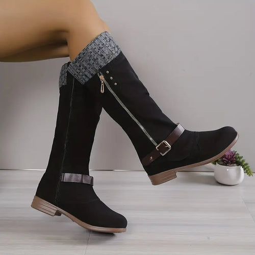 Einfarbige lange Stiefel für Damen R&B