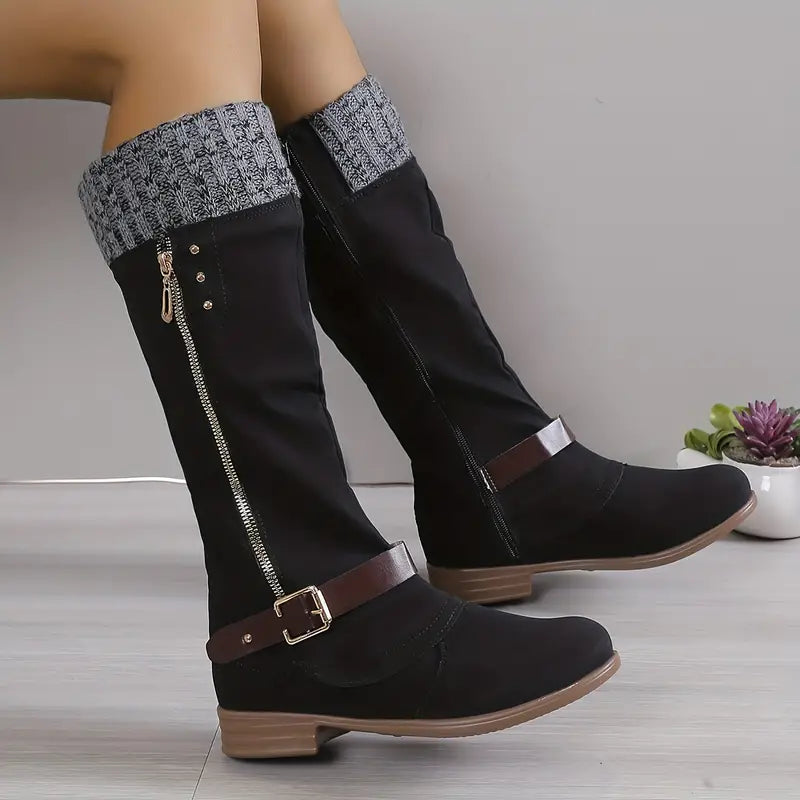 Einfarbige lange Stiefel für Damen R&B
