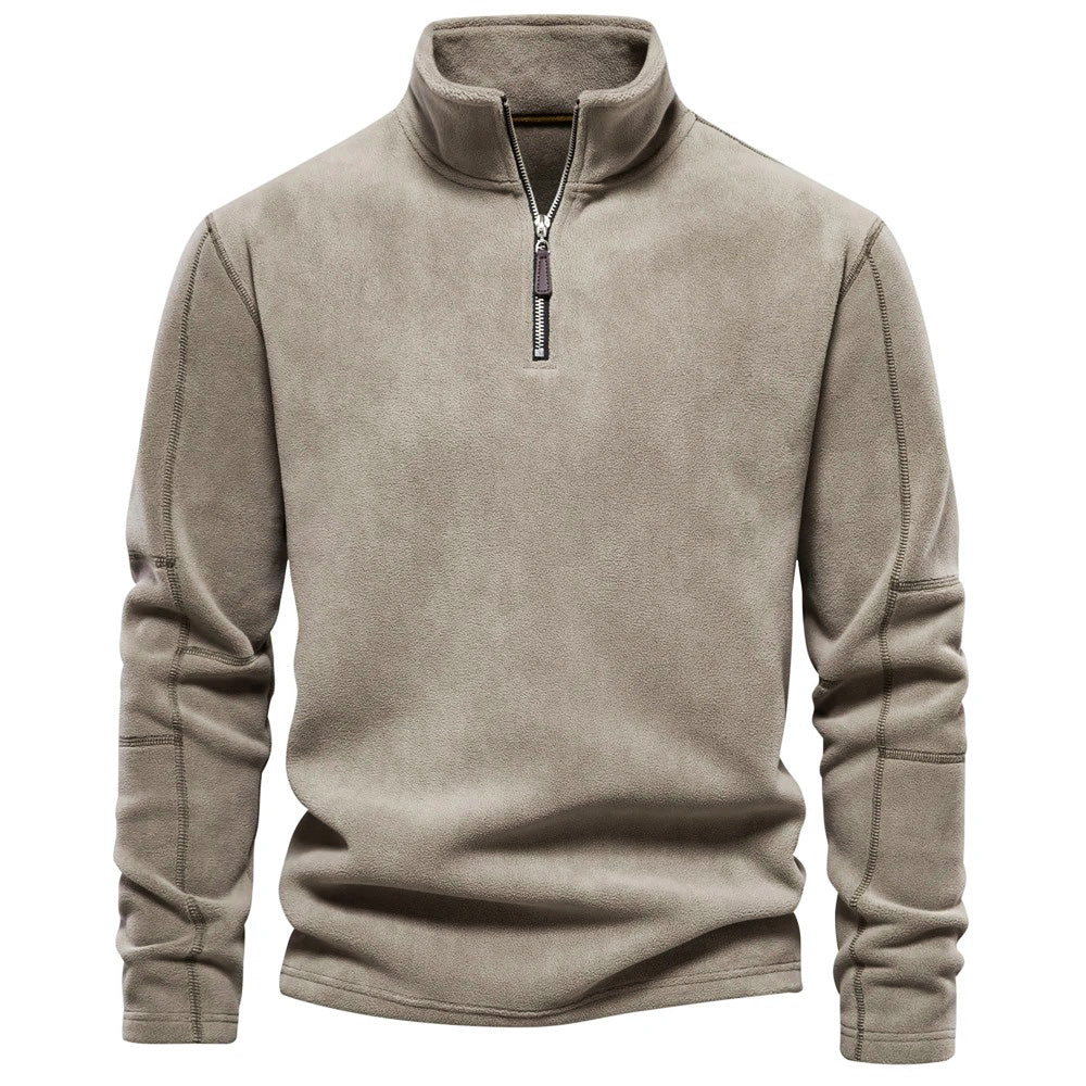 R&B | Klassische Fleecejacke mit Hohem Kragen Polyester Warm und Bequem