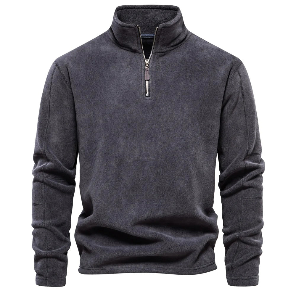 R&B | Klassische Fleecejacke mit Hohem Kragen Polyester Warm und Bequem