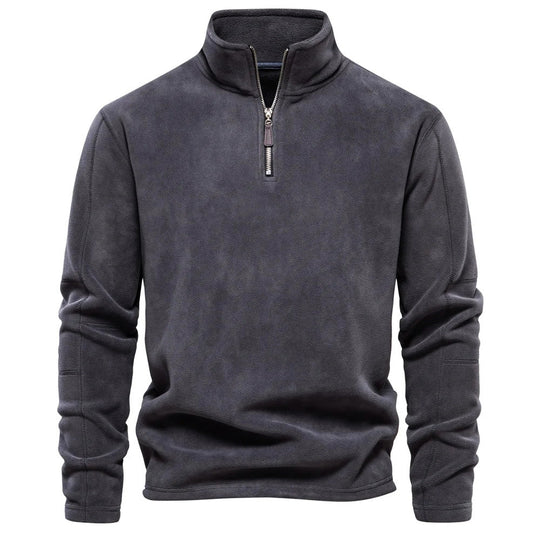 R&B | Klassische Fleecejacke mit Hohem Kragen Polyester Warm und Bequem