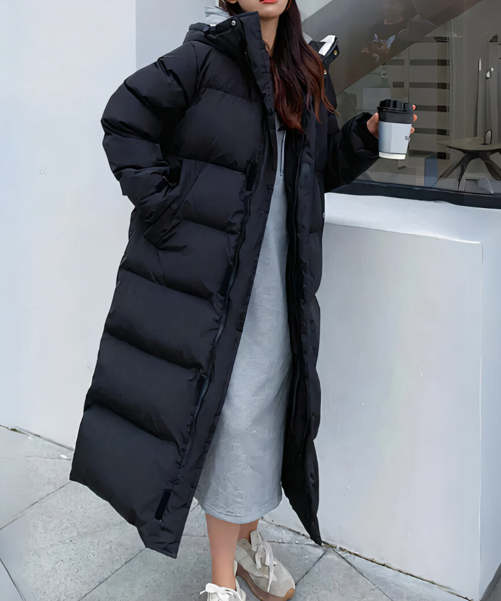 R&B | oversized Damen Pufferjacke - wattierte Winterjacke mit Kapuze