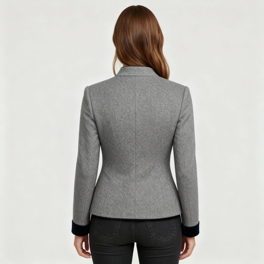 Klassische Strukturierte Premium Komfort Wolljacke Damen | R&B