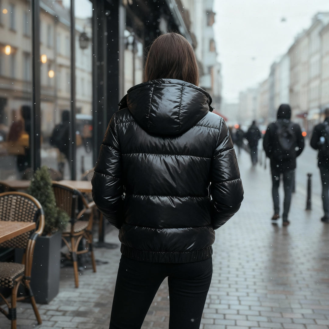 Glänzende Wasserabweisende Warme Damen Winterjacke