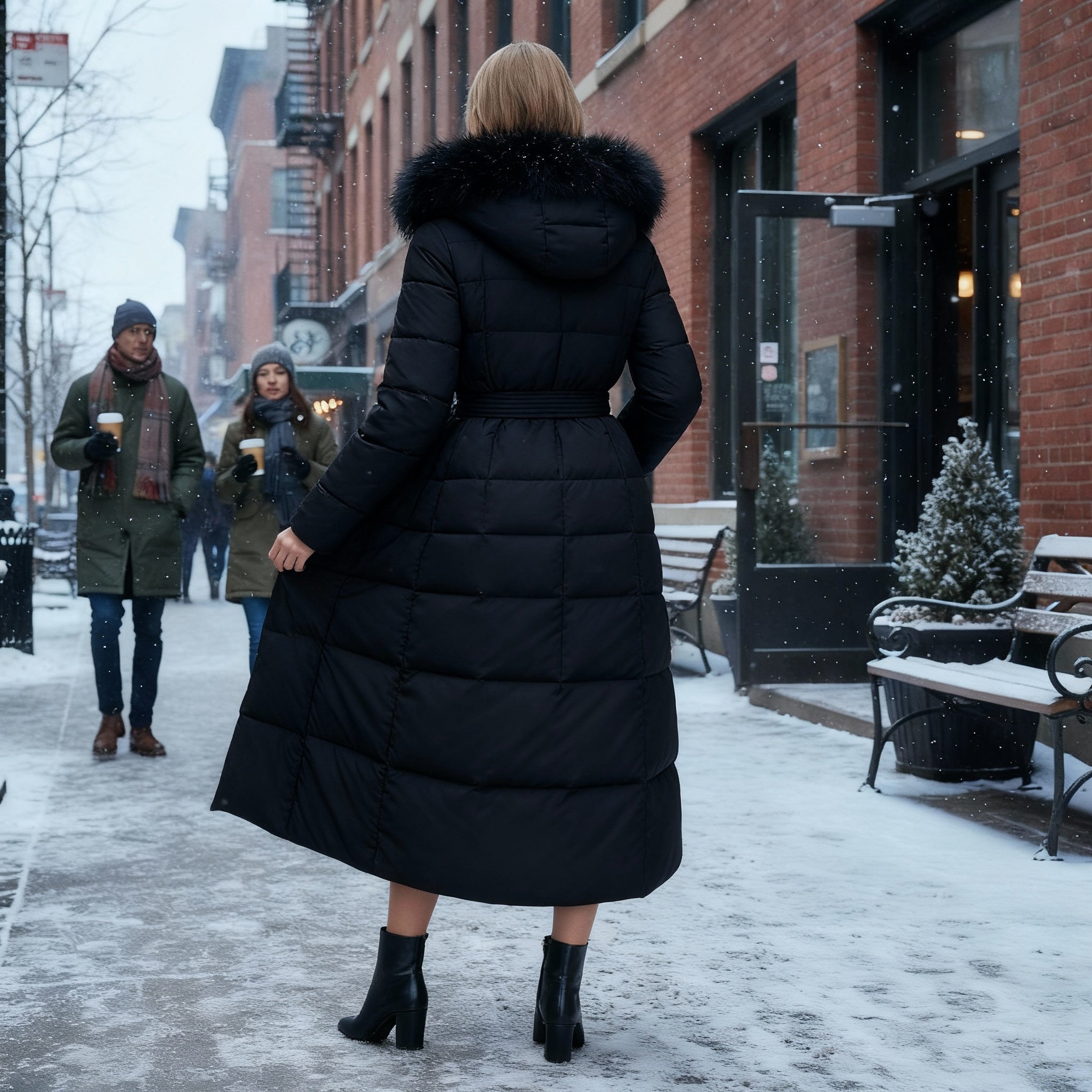 Warmer Eleganter Langer Damen Wintermantel